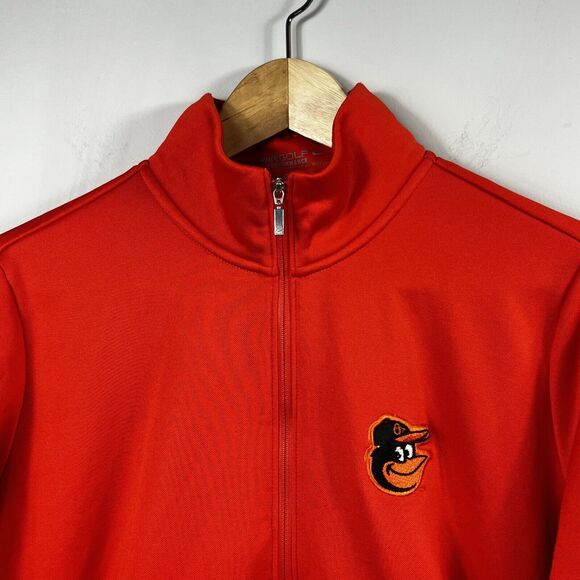 Baltimore Orioles Nike Golf Orange Quarter Zip Fleece Jacket Size XL - Picture 2 of 11